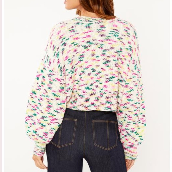 NWT $260 Cinq A Sept Multi Space Dye Mari Chunky Knit Sweater Top XSmall - Picture 5 of 6